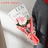 Ramo de Pompones de Rosa Tejida, Ramo Pequeño de Hilo Tejido a Mano, Producto Terminado, Regalo Transfronterizo para el Día de San Valentín Chino y la Temporada de Graduación