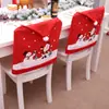 Cubierta de Silla de Sombrero de Navidad de Tela No Tejida Impresa Nueva Transfronteriza Cubierta de Respaldo de Taburete Silla Sombrero Grande Decoraciones Festivas