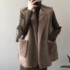 Chaleco de Lana de Cordero para Mujer Otoño e Invierno, Chaqueta Chaleco con Piel Integrada, Chaleco Reversible Holgado Estilo Coreano de Terciopelo de Ciervo