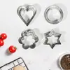 Juego de 12 Piezas de Cortadores de Galletas Irregulares Corazón Estrella Flor Redondo DIY Acero Inoxidable 430 Moldes de Repostería para Cocina Moldes para Pasteles