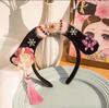 Diadema a cuadros estilo palacio con bandera, tocado de concubina noble, horquilla para el pelo, disfraz de concubina noble Tang antiguo, accesorios para el cabello, banda para el cabello para lavado de cara, venta al por mayor