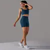 Roupa de yoga suit de malha sem costura europeia e americana cor sólida poá alta elasticidade justa respirável terno de corrida fitness feminino
