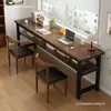 Escritorio doble largo para estudiantes, uso en casa en dormitorio, escritorio de estudio para escribir, escritorio rectangular de oficina para computadora montado en la pared para viviendas de alquiler