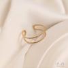Flor Línea Dura Color Oro 14K Conservación Color Alambre de Cobre Trenzado Anillo de Doble Hilo Enrollado con Cuentas Hecho a Mano Accesorios DIY Anillo Anillo