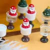 Mini Papai Noel Miniatura Cálice Cena Enfeites Casa de Brincar Cena de Cura e Alívio do Estresse Enfeites