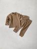 Ropa de Otoño para Bebé Traje de Algodón Clase A Camiseta de Manga Larga con Cuello Medio de Color Sólido para Bebé Pantalones Ropa para el Hogar Ropa para Recién Nacido