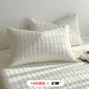 Cor Sólida Estilo Creme Algodão Puro Algodão Lavado Capa de Cama Conjunto de Três Peças Algodão Puro Acolchoado Espessado Lençol de Cama Antiderrapante Colchão
