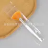 Herramienta de maquillaje para belleza, pincel con forma de abanico para ácido de frutas, plato raspador de doble cabeza de silicona, aplicador de varilla para mezclar con cabeza suave, pincel para mascarilla