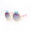 Gafas de sol para niños lindas moda montura redonda gafas con lazo protección UV versátiles personalizadas niños gafas decorativas