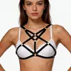 Ropa Tipo Bambú Verano Arneses de Tres Puntos Lencería Negro en Stock Correa Bondage Top Hueco O0849