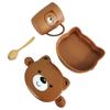 Adorable Oso de Plástico Lonchera Infantil con Set de Botella de Agua Lonchera Estudiantil Taza de Agua Apto para Microondas Bolsa Tote con Portátil