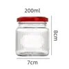 Frasco Transparente de Vidrio con Rayas Verticales de Boca Grande Multifuncional tipo Nido de Pájaro, Botella para Subenvasado de Pescado en Caldo Fresco, Frasco Sellado para Almacenamiento de Mermelada y Miel