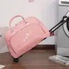 Mala de rodinhas de grande capacidade bolsa de bordo para curta distância bolsa dobrável de armazenamento de viagem para homens e mulheres com rodas mala de rodinhas bolsa macia portátil