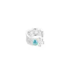 Anillo de una sola piedra de circonita azul, moderno y elegante, adecuado para el uso diario, elegante y sofisticado, con un toque de alta gama, lujo ligero, anillo de cola para mujer