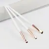 Set de 3 Pinceles Delineadores de Ojos con Forma de Hoja, Pincel Biselado para Cejas para Delineado de Precisión, Relleno y Definición