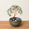 Figurita de Árbol de la Riqueza de Citrino Natural Árbol de la Riqueza de Amatista 6 Ramas 9 Perlas Decoración de Escritorio para Oficina en Casa
