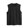Camiseta Sem Manga da Marca da Moda para Homens 2026 Verão Novo Estilo Corte de Ombro Largo Manga Curta Solta Moda Colete Esportivo para Homens