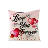 Nueva Funda de Almohada para San Valentín Poliéster Estampada Funda para Cojín de Sala de Estar Sofá Habitación Mesita de Noche Hecho a Medida