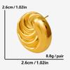 304 Aço Inoxidável Moda Moderna Rodada Espiral Brincos Femininos Estilo Leve Luxo Brincos Vácuo 18K Ouro Brincos