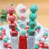 Contas Redondas de Acrílico 16mm com Revestimento UV de Floco de Neve de Natal para Caneta de Contas DIY, Chaveiro, Corrente de Celular, Acessórios de Joia