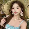 Hermosos y Modernos Pendientes de Borla con Pétalos de Flor Estilo Resort de Playa de Primavera para Mujer, Pendientes Únicos y Hermosos