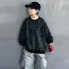 Roupas infantis, moletons para meninos, coleção primavera e outono 2026, novos estilos para crianças maiores, blusas de outono de manga comprida, estilosos e modernos para meninos
