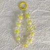 Nueva Cadena para Teléfono Móvil con Abalorios de Lazo Llavero Colgante de Trébol de Cuatro Hojas de la Suerte Cadena Colgante para Mochila con Abalorios Cadena de Mano