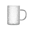 Taza de Té de Flores de Vidrio Martillado de Alto Borosilicato con Asa para Jugo de Colores, Leche, Agua Transparente para Uso Doméstico