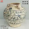 Vasijas de Cerámica Estilo Antiguo para Vino, Ollas, Jarras, Botellas de Fondo Puntiagudo, Tazones de Cerámica, Ollas de Cerámica de Colores con Patrón de Danza, Artículos Decorativos, Cerámica Negra Majiayao