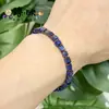 Pulsera de Moda para Viajes Transfronterizos Europea y Americana de Lapislázuli y Bronce con Cuentas Cuadradas y Cadena Extensora Pulsera Unisex Venta al por Mayor