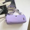 Nueva Tendencia Bolso Almohada Cilíndrico Redondo de Color Sólido Bolso Cruzado Ligero de Nailon Repelente al Agua Pequeño Bolso de Hombro Único para Viajes al Aire Libre
