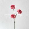 Rosa artificial Austin de 3 cabezas, pequeña, para boda, mesita de noche, flor decorativa, flor artificial, fondo de pared, foto, flor falsa