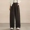 Pantalones casuales pantalones de pierna ancha cintura alta sueltos pierna recta largos adelgazantes versátiles para ir al trabajo ropa de mujer otoño transpirables cubren imperfecciones caen
