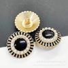 Botón pequeño estilo Chanel de alta calidad con perla metálica, botón decorativo para traje, suéter, cárdigan, tapeta.