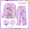 Pijama Infantil Calça Longa Feminina Meninas Primavera e Outono Estilo Princesa Roupas de Casa para Bebê Feminino Conjunto Outono e Verão Crianças de Meia-idade