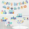 Letrero de Mano de Feliz Cumpleaños Diseño de Escena Ambiente de Fiesta de Primer Cumpleaños para Niños Accesorios para Fotos Decoración de Mesa de Postres