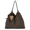 Bolso de Gamuza Retro de Gran Capacidad para Mujer 2026 Nueva Moda Simple para el Trabajo Bolso de Hombro Único Bolso de Mano Tote