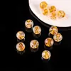 Grânulos de Vidro Dourado Luminoso Areia Contagem Regressiva DIY Pulseira Colar Artesanal Estilo Antigo Joias Grânulos Soltos Acessórios