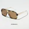 Moda Europea y Americana Cool Montura Cuadrada Varillas de Acetato Gafas de Sol Integradas Estilo Piloto para Hombre para Conducir