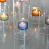 Candelabro de Vidrio Creativo Estilo Europeo a Prueba de Viento Cena a la Luz de las Velas Adornos Decorativos Candelabro de Color Creativo Candelabro para el Hogar