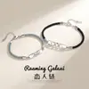 Pulsera de Pareja Runxin Lock Love Pulsera de Cuerda de Estudiante de Moda para Hombres y Mujeres Pulsera Tejida con Cadena de Amante Estilo Coreano