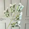 Película de cinco cabezas de imitación de color de hoja de taro simulación de planta verde paisajismo al aire libre decoración del hogar flor de boda flor de comercio exterior flor falsa