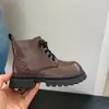Botas Martin de Punto Forradas de Felpa Nuevas y Elegantes de Invierno 2026 para Niños, Botines Retro de Cuero Genuino con Punta Redonda y Suela Gruesa para Niños Mayores