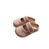 Pantuflas estilo francés para niños 2026 primavera y otoño nuevas versión coreana para niñas de terciopelo suave suela flexible zapatos de princesa mocasines Birkenstock