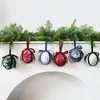 2026 Novo Ornamento de Bola de Tecido de Natal com Laço Estampado Decoração de Árvore de Natal DIY Ornamento de Bola Pendurado Em Estoque