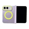 Compatible con carcasa de teléfono iPhone Duo, diseño de bloques de colores, carcasa plegable Apple 18 con eje central y fijación magnética, estilo minimalista