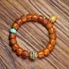 Pulsera de Dados Tallados en Hueso de Yak del Tíbet, Pulsera de Hueso de Yak de Círculo Único, Abalorios Budistas para Sostener en la Mano, Estilo para Hombres y Mujeres, Pulsera de Estilo Étnico