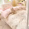Juego de ropa de cama para dormitorio de estudiante universitario: juego de tres piezas de algodón puro, que incluye funda de edredón, sábana plana y sábana bajera, disponible en juegos de cuatro o seis piezas, listo para mudarse