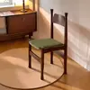 Silla de Comedor Antigua Francesa de Madera Maciza Estilo Nórdico Sala de Estar Ocio Diseñador Hogar Retro Moderna Respaldo Silla Corona