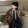 Ropa Infantil 2026 Primavera y Otoño Nueva Chaqueta de Cuero Top Moda Casual Infantil Abrigo de Cuero Estilo de Moda Venta al por Mayor